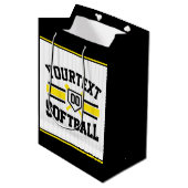 Sac Cadeau Moyen AJOUT PERSONNALISÉ NOM Softball Player Varsity Tea (Devant Angle)