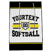Sac Cadeau Moyen AJOUT PERSONNALISÉ NOM Softball Player Varsity Tea (Dos)