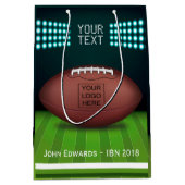 Sac Cadeau Moyen Ajouter un logo sur le thème du rugby (Devant)