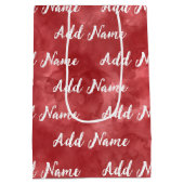 Sac Cadeau Moyen Ajouter un nom personnalisé aquarelle rouge (Dos)