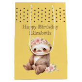 Sac Cadeau Moyen Ajouter un nom pois jaune (Dos)