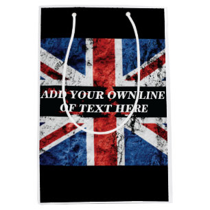 Sac Cadeau Moyen Ajouter votre texte sur le drapeau anglais Jeu d'o