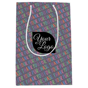 Sac Cadeau Moyen Ajoutez Votre Merci Logo Pour Votre Achat Marqué