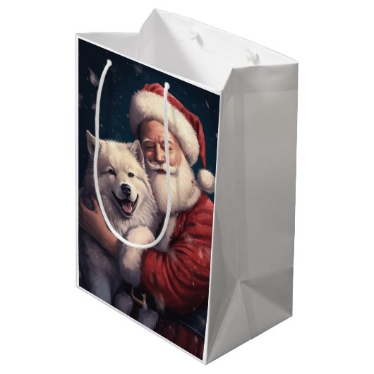 Sac Cadeau Moyen Akita avec Noël du Père Noël (Dos Angle)