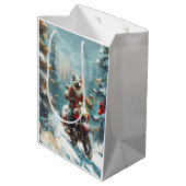 Sac Cadeau Moyen Alaskan Malamute Dog équitation moto Noël (Dos Angle)