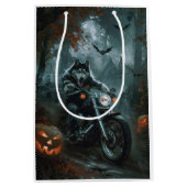 Sac Cadeau Moyen Alaskan Malamute équitation moto Halloween effraya (Devant)