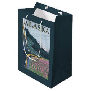 Sac Cadeau Moyen AlaskaRailroad et Vintage voyage de Fireweed