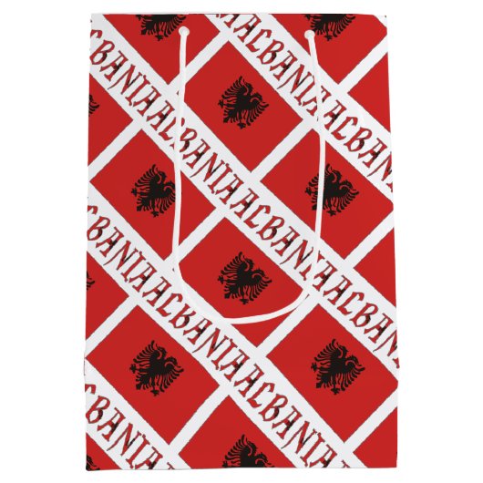 Sac Cadeau Moyen Albanie et Albanie Drapeau Carrelé Personnalisé Me (Dos)