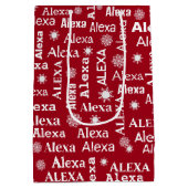 Sac Cadeau Moyen Alexa Nom Personnalisé Avec Snowflakes (Dos)