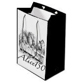 Sac Cadeau Moyen Alice150 Alice dans anniversaire du pays des (Devant Angle)