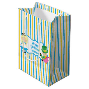 Sac Cadeau Moyen Alice au pays des merveilles Mignonne Enfant Perso