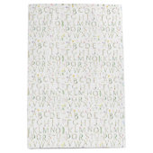 Sac Cadeau Moyen Alphabet d'aquarelle florale (Devant)