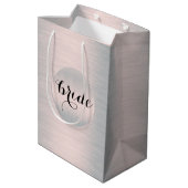 Sac Cadeau Moyen Aluminium brossé gris argent clair (Dos Angle)
