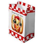 Sac Cadeau Moyen Amateurs de hotdog mignonable personnalisable (Dos Angle)