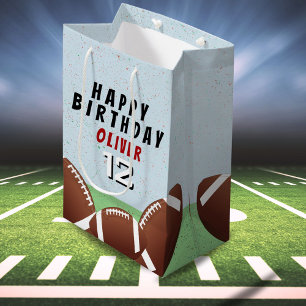 Sac Cadeau Moyen American Football Balls Enfants Joyeux anniversair