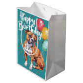Sac Cadeau Moyen American Staffordshire avec ballons Anniversaire (Dos Angle)