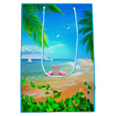 Sac Cadeau Moyen Amour Flamant rose (Dos)