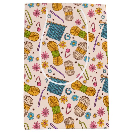 Sac Cadeau Moyen Amour tricot (Devant)