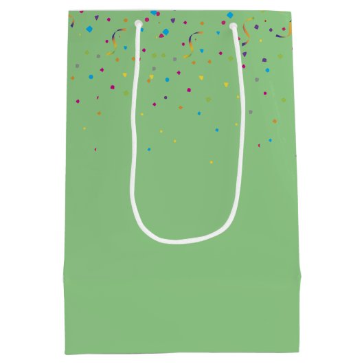 Sac Cadeau Moyen Amusant Balloon d'anniversaire visage sur vert (Dos)