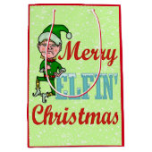 Sac Cadeau Moyen Amusant Joyeux Elfin Noël Bah Humbug (Devant)