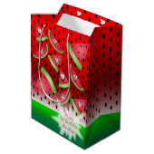 Sac Cadeau Moyen Amusant Visage Watermelon Anniversaire de l'enfant (Dos Angle)