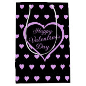 Sac Cadeau Moyen Amusants et Flirty Coeurs roses Saint Valentin (Devant)