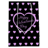 Sac Cadeau Moyen Amusants et Flirty Coeurs roses Saint Valentin (Dos)