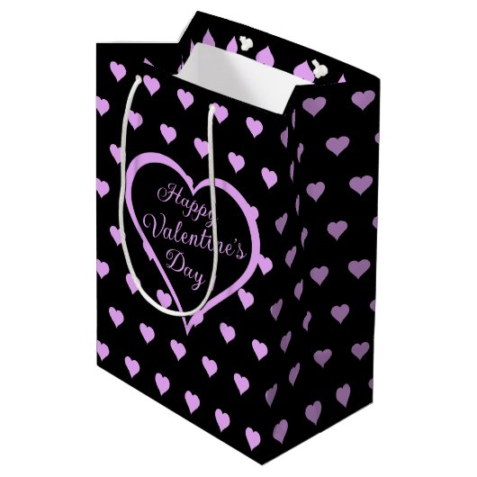 Sac Cadeau Moyen Amusants et Flirty Coeurs roses Saint Valentin (Dos Angle)