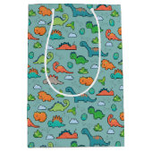 Sac Cadeau Moyen Amusement de dinosaure (Devant)