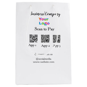 Sac Cadeau Moyen Analyser pour payer le logo de l'entreprise Q R co