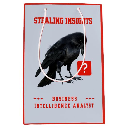 Sac Cadeau Moyen Analyste en intelligence d'affaires Crow (Devant)