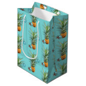 Sac Cadeau Moyen Ananas de Noël tropical (Devant Angle)