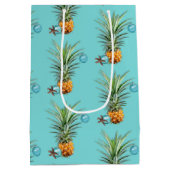 Sac Cadeau Moyen Ananas de Noël tropical (Dos)