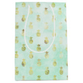 Sac Cadeau Moyen Ananas Tropical Glam Gold (Devant)