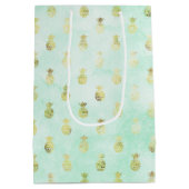 Sac Cadeau Moyen Ananas Tropical Glam Gold (Dos)