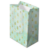 Sac Cadeau Moyen Ananas Tropical Glam Gold (Dos Angle)