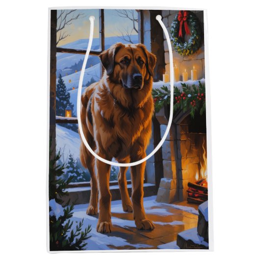 Sac Cadeau Moyen Anatolian Shepherd With Christmas Lights Holiday (Devant)
