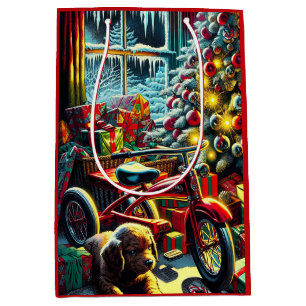 Sac Cadeau Moyen Ancien matin de Noël Nostalgique