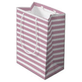 Sac Cadeau Moyen Ancre Parties scintillant Pink Stripes Faux (Dos Angle)
