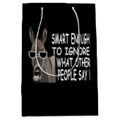 Sac Cadeau Moyen Âne Intelligent Cool (Devant)
