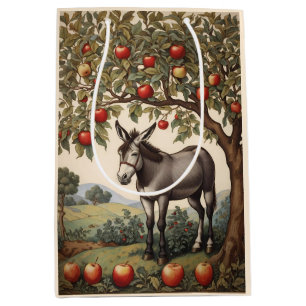 Sac Cadeau Moyen Âne vintage Sous Un Pommier