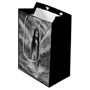 Sac Cadeau Moyen Ange foncé art noir et blanc de Goth de Luna de L