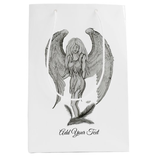 Sac Cadeau Moyen Angel, Ajouter votre texte (Devant)