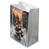 Sac Cadeau Moyen Anglais Setter Chien équitation Moto Noël (Dos Angle)