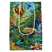 Sac Cadeau Moyen Animals living together throw pillow (Dos)