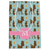Sac Cadeau Moyen Animaux de forêt douce Monogramme (Devant)