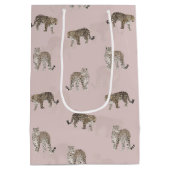 Sac Cadeau Moyen Animaux de la jungle léopard rose moderne (Dos)