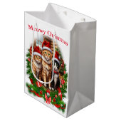 Sac Cadeau Moyen Animaux de Noël (Devant Angle)