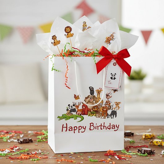 Sac Cadeau Moyen Animaux mignons