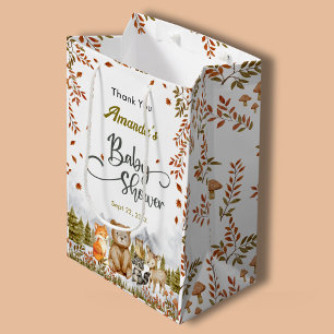 Sac Cadeau Moyen Animaux mignons de la forêt Merci Baby Shower